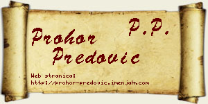 Prohor Predović vizit kartica